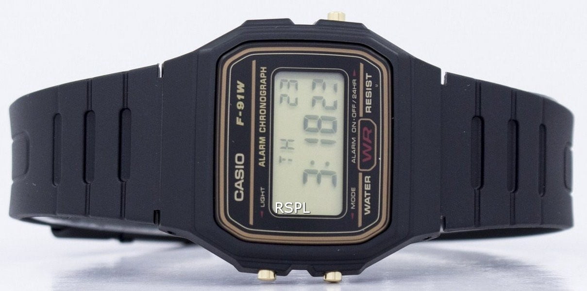 Casio Men's Vintage F-91WG-9 Black Resin Quartz Digital Sport Watch