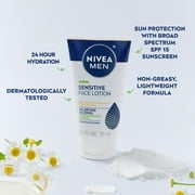 NIVEA MEN Sensitive Face Lotion, Moisturizer SPF 15 Broad Spectrum Sunscreen, 2.5 fl oz