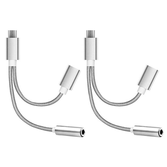 Audio Adapter Headset Headphone and Charger Connector Charging Transfer Adapters Earphone 2 1