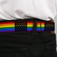 thumbnail image 4 of Buckle-Down Belt, Seatbelt Buckle Belt, Flag American Pride Rainbow Black, 30 to 44 Inches, 4 of 9