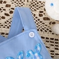 thumbnail image 6 of Girls Easter Summer Bunny Embroidered Bunting Style Bodysuit With Straps Themed Romper Adorable Bib Neckline Clothes, 6 of 9