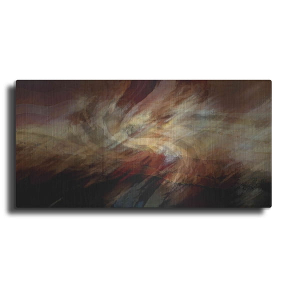 Luxe Metal Art 'Crimson Fire VI' by David Manlove, Metal Wall Art, 48"x24"