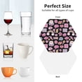 thumbnail image 5 of Leather Coasters with Heat-resistant for Drinks, Pink elements -标题2 Hexagon, 5 of 5