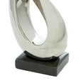 thumbnail image 6 of 8" x 17" Silver Porcelain Ceramic Abstract Sculpture with Black Base, by DecMode, 6 of 11