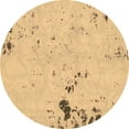 thumbnail image 1 of Ahgly Company Indoor Round Abstract Brown Modern Area Rugs, 3' Round, 1 of 4