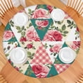 thumbnail image 2 of Pioneer Flower Floral Print Pattern Round Fitted Tablecloth with Elastic Edge,Dining Table Cover Waterproof,Outdoor Round Tablecloth for Camping,Dining,Indoor and Outdoor, 2 of 7