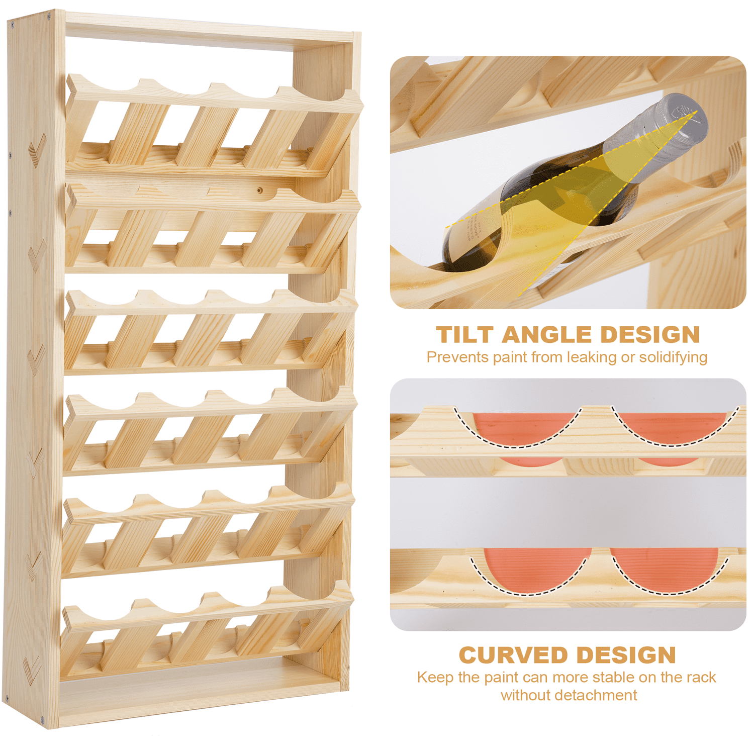 IAJXWI Spray Paint Storage, 24 Slots Aerosol Spray Can Shelf, Wooden Lube Can Storage Rack, Spray Paint Holder
