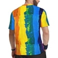 thumbnail image 2 of Wukai Rainbow Colored Print Men's Short-Sleeved Mesh T-Shirt,Quick-Dry Short Sleeve Workout T-Shirt-Medium, 2 of 8