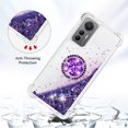 thumbnail image 4 of Glitter Clear Sparkly Bling Case for Xiaomi 12 Lite, Rugged Shockproof Flowing Liquid Floating Cover for Women with Ring Holder Phone Case for Xiaomi 12 Lite  Purple, 4 of 14