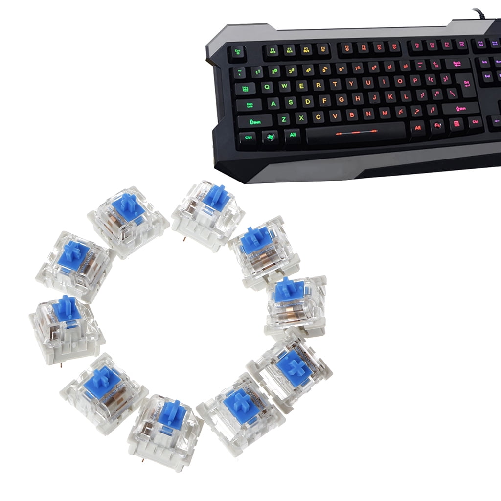 10Pcs 3 Pin Mechanical Keyboard Switch Blue Replacement For