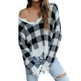 thumbnail image 1 of Gibobby Suéter de Cuello en V para Mujer, Suéter Ligero Manga Larga Cuello V para Dama, sueters Elegante, Blusa Casual(Negro,G), 1 of 3
