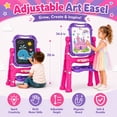 thumbnail image 4 of BATTOP Art Easel for Kids, Adjustable Standing Rotatable Double Sided Easel with Painting Accessories for Toddlers Boys and Girls,Purple, 4 of 8