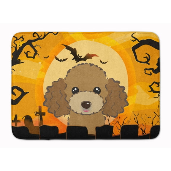 Carolines Treasures BB1814RUG Halloween Chocolate Brown Poodle Machine Washable Memory Foam Mat 19 X 27" multicolor