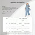 thumbnail image 3 of inlzdz Womens Chiffon Pant Suits 3 Piece Mother of The Bride Wedding Outfit Evening Cocktail Party Suit 02 Navy Blue L, 3 of 3
