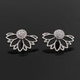 thumbnail image 2 of 2 Pairs Unisex Hollow Flower Pattern Shiny Rhinestone Alloy Earring Modern Girls Ear Studs Set, 2 of 7
