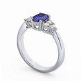 thumbnail image 2 of 2.60 Ct Beautiful Oval Shape Real Blue Sapphire Diamond Solitaire With Asscents Engagement Ring 14K White Gold Size 9.5, 2 of 7