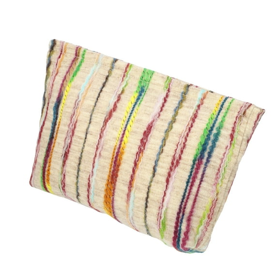 Vocoste Stripes Pattern Makeup Bag Rainbow Zipper Makeup Bag for Women Assorted Color