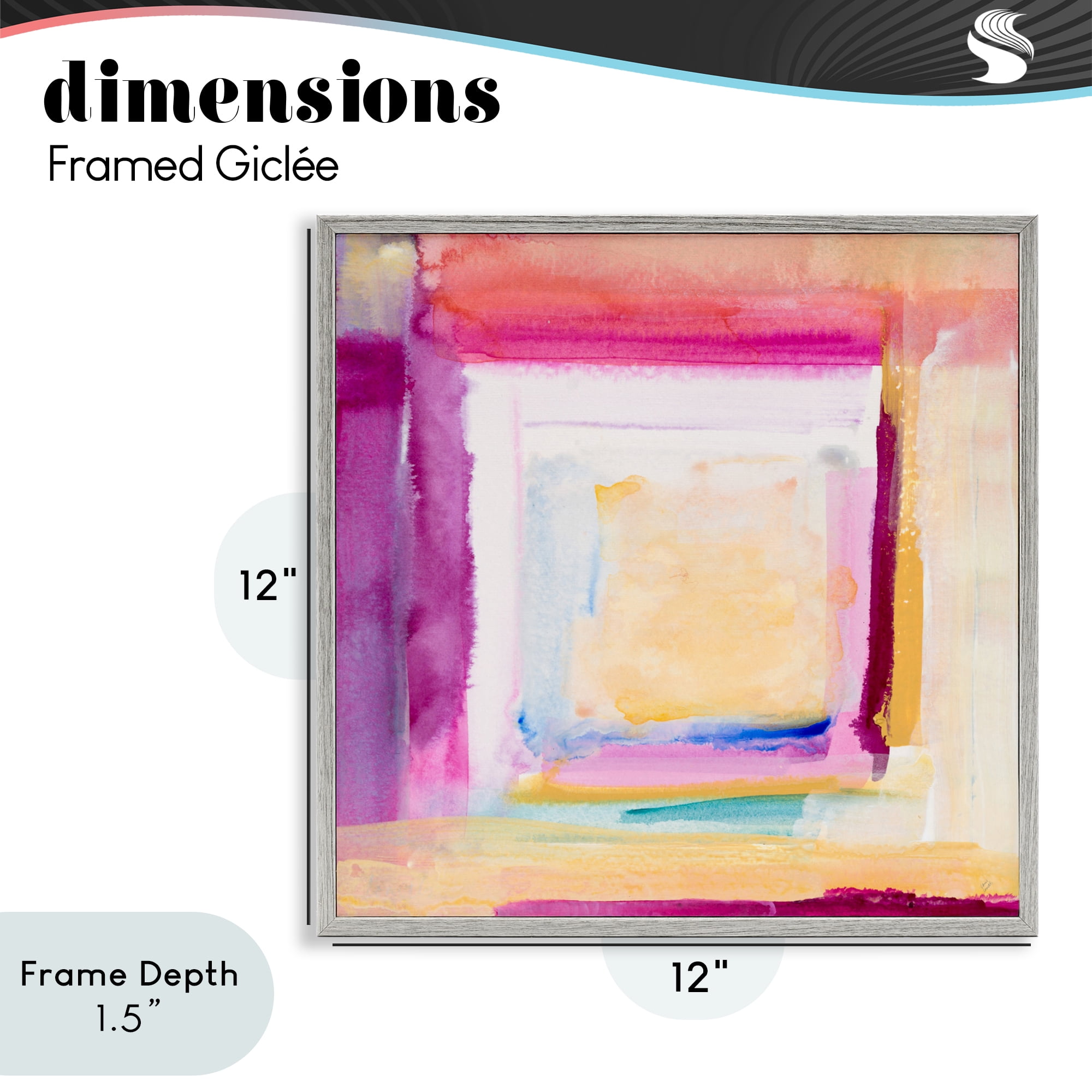Stupell Industries Vibrant Layers New Day Gray Framed Giclee Art, design by Lanie Loreth