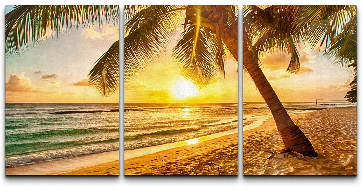 wall26 Canvas Print Wall Art Window View Tropical Island Beach