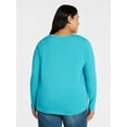 thumbnail image 3 of Terra & Sky Women's Plus Size V-Neck Tee with Long Sleeves, Sizes 0X-5X, 3 of 5