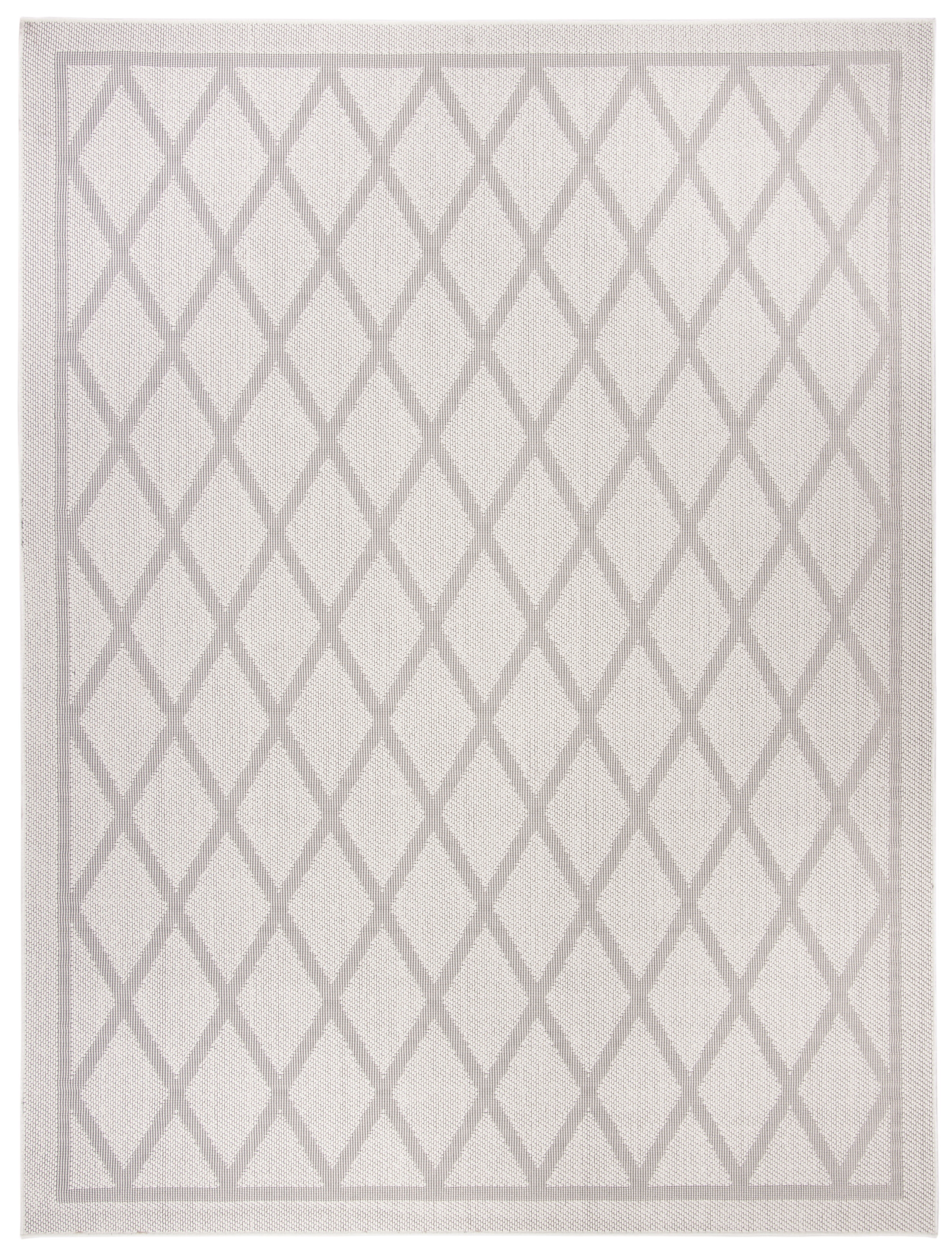 SAFAVIEH Machine Washable Rug Indoor/Outdoor Bermuda Collection - Indoor Outdoor BMU805A Bermuda Ivory / Light Grey Rug