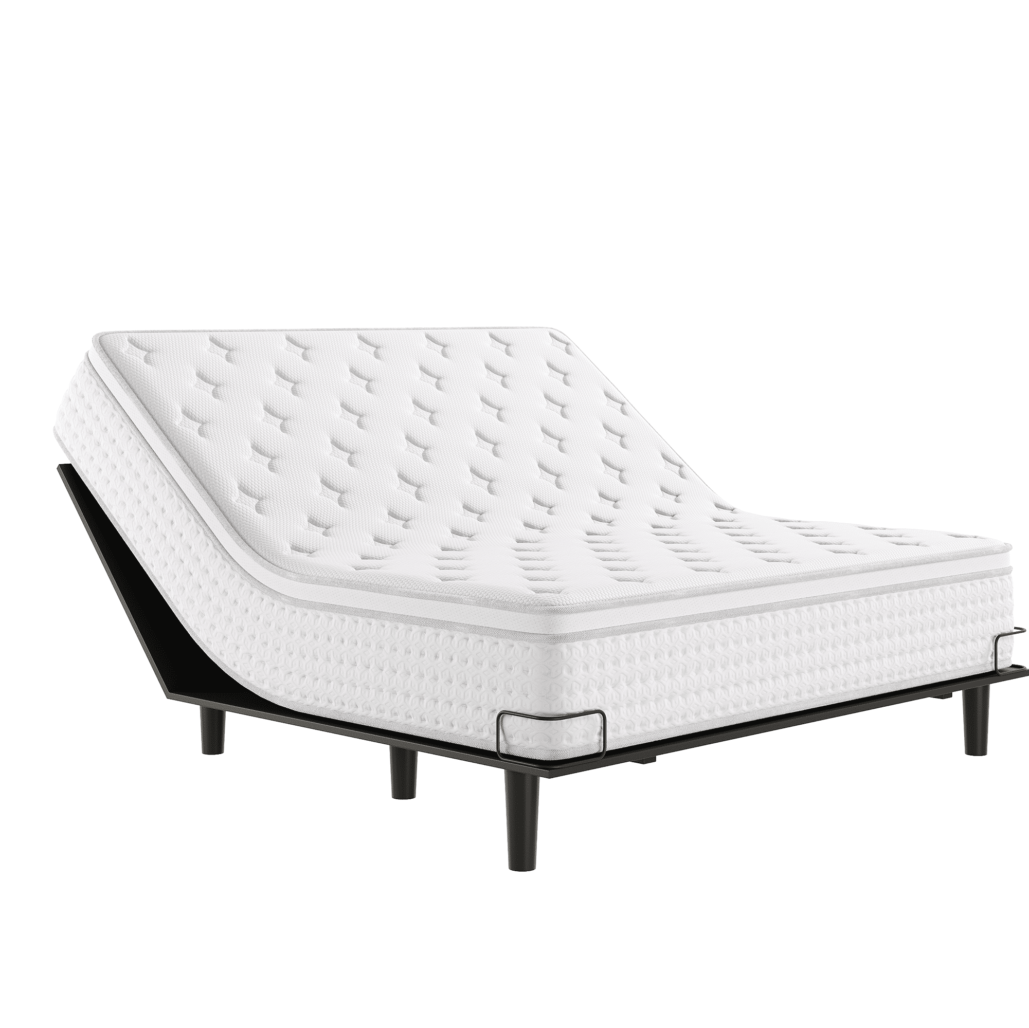 White 14 inch King Size Hybrid Mattress in a Box, Memory Foam & Individually Wrapped Coil, Support, Breathable, Pressure relief- 120 Night Trial