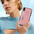 thumbnail image 3 of Mantto Crossbody Wallet Women Case for iPhone XR,Credit Card Pocket Diamond Design Phone Case with Strap,PU Leather Purse with Lanyard Bling Flip Cover For iPhone XR, Pink, 3 of 10