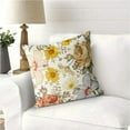 thumbnail image 6 of Vintage Flowers Pillow Covers 20x20 Inch Set of 2 Red Yellow Floral Leaves Decorative Square Boho Throw Pillows for Couch Rustic Pillow Cases Home Decor Living Room Sofa Porch Outdoor, 6 of 6