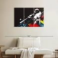 thumbnail image 2 of Elephant Stock Baseball Splash Abstract Wall Art - Horizontal Multi Panel Canvas - Living Room Wall Decor - Sports Multi Panel - White And Red Decor - 38" x 24", 2 of 8