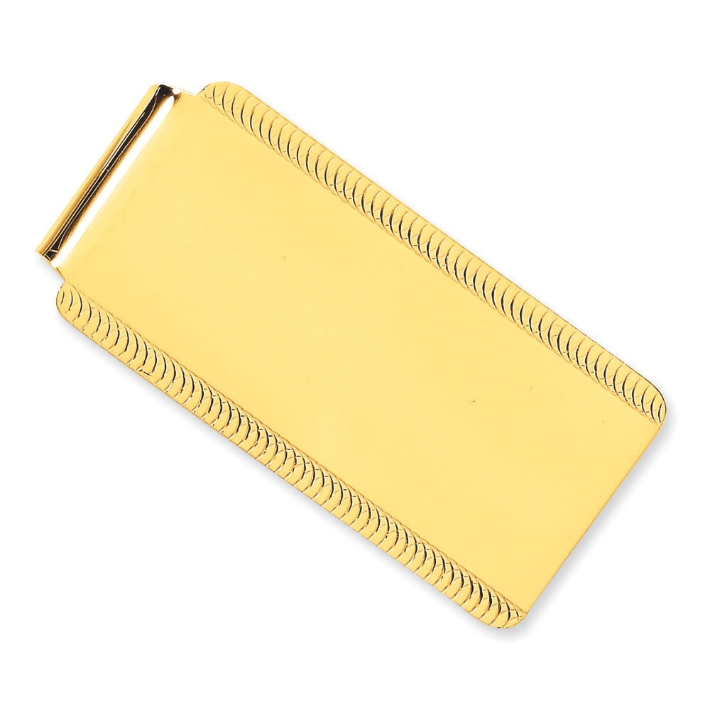 GEMaffair Men's 14K Yellow Gold Textured Money Clip
