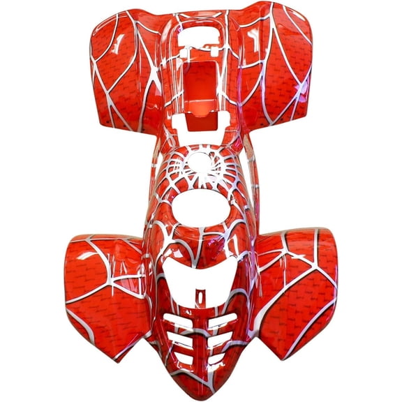 ATV Quad Body Plastic Front & Rear Fender Set Compatible with TaoTao 110B 110cc ATA110 ICEbear 110cc SunL 110cc Peace Cougar Hawk Mountopz Coolster Kids 110cc ATVs - Red Spider