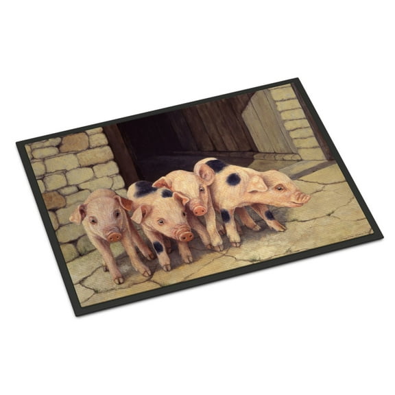 Pigs Piglets by Daphne Baxter Doormat 18x27