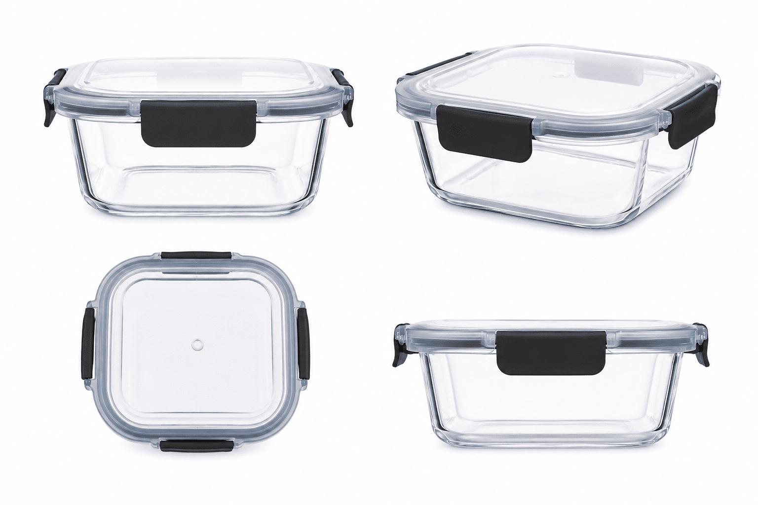 Con-Tact Square Glass with Locking Lid - 2.2c