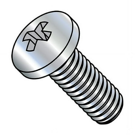 #10-24 x 1-1/2 in Phillips Pan Machine Screw, Zinc Plated Steel, 3000 PK
