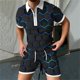 thumbnail image 2 of Retro 3D Printing Zipper Hombres Primavera y otoño Camiseta Traje Traje deportivo Pompotops oipoqjl44956, 2 of 5