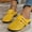 Yellow, variant on HAOTAGS Flat Sandals for Women Hollow Closed Toe Slip On Shoes Khaki Size 6.5
