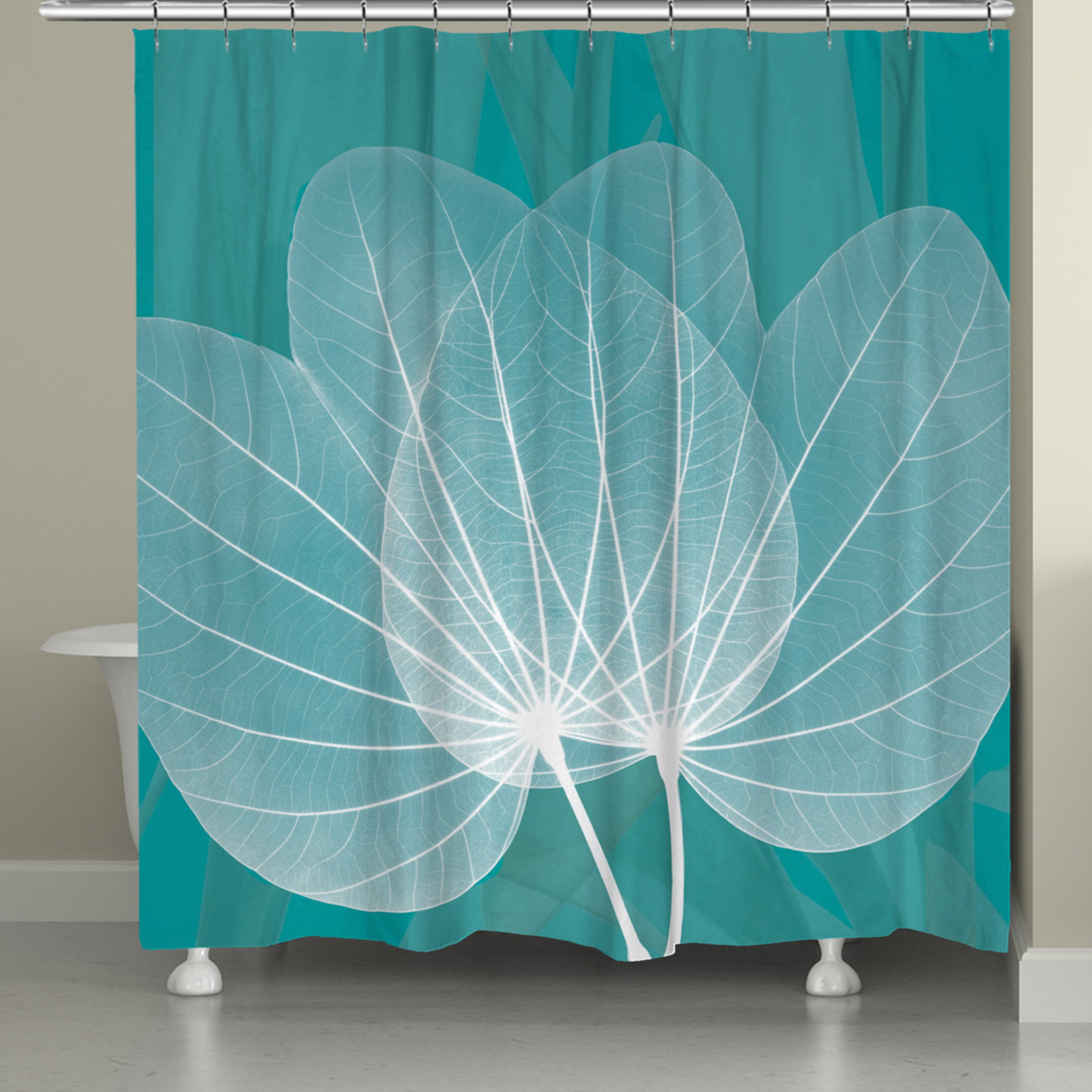 Teal Shower Curtain Abstract Vortex Design Print for Bathroom
