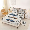 thumbnail image 2 of Manfei Sports Car Bed Sheets,Checkerboard Flag Full Size Sheets,Blue,4 Pieces,1 Flat Sheet, 1 Fitted Sheet and 2 Pillowcases, 2 of 6