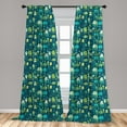 thumbnail image 5 of Ambesonne Jellyfish Curtains, Funny Sea Creatures, Pair of 28"x95", Multicolor, 5 of 5