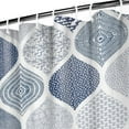 thumbnail image 4 of Blue Shower Curtain Bohemian Navy Blue and Grey Shower Curtain with Hook Boho Royal Indigo Gray Shower Curtain Farmhouse Modern Moroccan Design Washable Water Repellent Fabric 72x72 in, 4 of 5