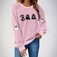 thumbnail image 2 of Kezqiaxn Halloween Costumes for Women Fashion Loose Casual Tops Fall Long Sleeve Crewneck Sweatshirts Women's Clothing Pink L, 2 of 4