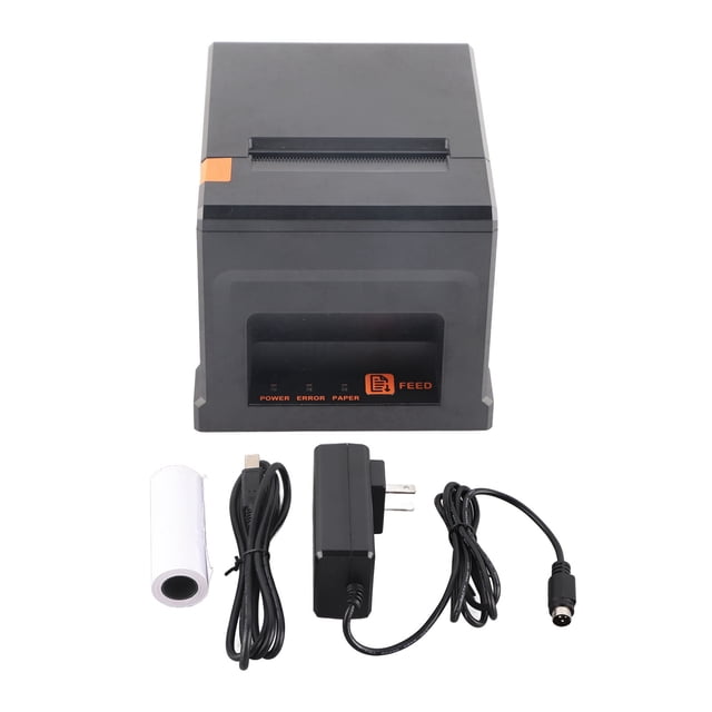 Impresora térmica con puerto USB, 300 mm/s, 80 mm, ABS, portátil, impresora térmica de recibos para sistemas POS comerciales, para Win, enchufe de EE. UU.