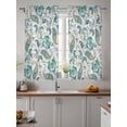 thumbnail image 2 of Teal Paisley Floral Tier Curtains 45 Inch Length,Sheer Curtains for Bedroom Living Room Window Boho Ethnic Tribe Traditional Rod Pocket Drapes Kitchen Curtains Small Half Window 27.5"x45" 2 Panels, 2 of 7
