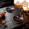 thumbnail image 6 of Racsoh 2 Pcs Halloween Pumpkin Placemat Set, Heat Resistant Hollow Out Table Mat, Non Slip Woven Placemat, for Thanksgiving Dinner Party Decor (Orange), 6 of 7