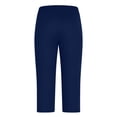 thumbnail image 5 of MLQIDK Navy Yoga Capri Pants for Women Yoga Capri Pants Knee Length High Waisted Ladies Leggings Dressy Casual Pedal Pushers with Pockets Navy M, 5 of 5