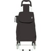 Black Polyester Rolling Shopping Trolley