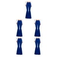 thumbnail image 3 of Wweixi Stretchy Women Bell Bottom Wide Application Lightweight Comfortable Pants navy blue XL 5Set, 3 of 6