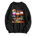 thumbnail image 5 of WEIWEN Happy Hallothanksmas Halloween Sweatshirts for Women Thanksgiving Christmas Graphic Fall Sweaters for Women Dressy Casual Long Sleeve Outfits Women's Clothing Black, XL, 5 of 5