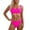 Hot Pink, variant on Solid Color Tankini Swimsuit for Women Two Piece Bikini Outfit with Adjustable Ties and Comfortable Fit Thick Strap Sleeveless Sky Blue S