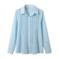 thumbnail image 4 of SRZYMJ Womens Button Down Lace Shirts Cotton Dress Shirts Oxford Shirts Long Sleeve Work Blouses Collared Tops Tunics with Pocket, 4 of 5